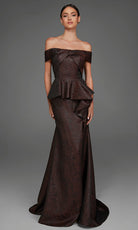 Alyce Paris 27892 - Peplum Waist Off Shoulder Long Gown