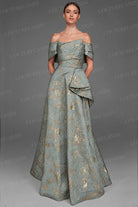 Alyce Paris 27893 - Jacquard Off Shoulder A-Line Gown