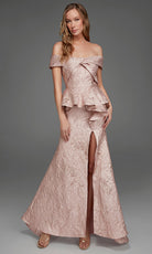 Alyce Paris 27899 - Peplum Waist Jacquard Mermaid Gown