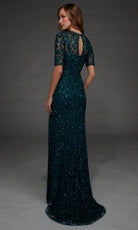 Alyce Paris 27901 - Short Sleeve Hand Beaded Evening Gown