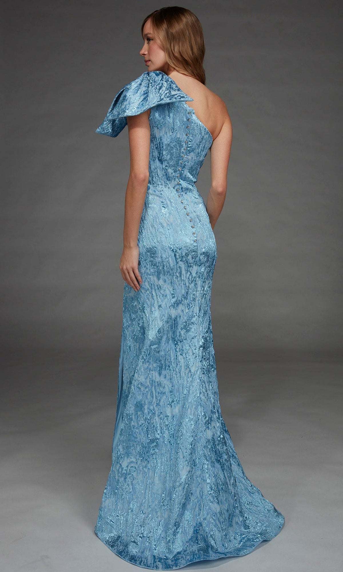 Alyce Paris 27906 - Bow Shoulder Textured Sheath Gown