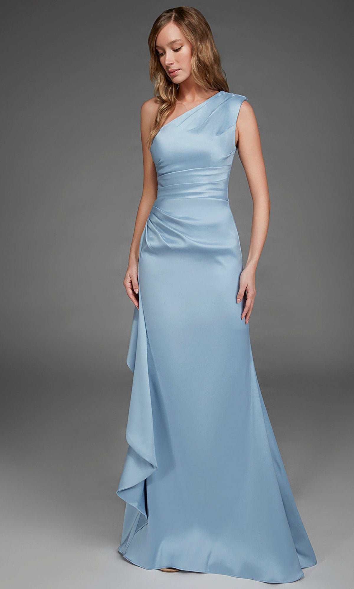 Alyce Paris 27913 - One Shoulder Long Gown with Side Draped