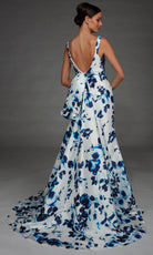 Alyce Paris 27917 - Floral Print Ruched V-Neck Evening Gown