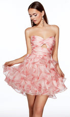 Alyce Paris 30023 - Strapless Ruffle Organza Cocktail Dress - Silhouette Dresses