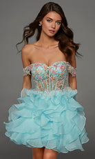 Alyce Paris 30087 - Floral Embroidered Ruffle Party Dress