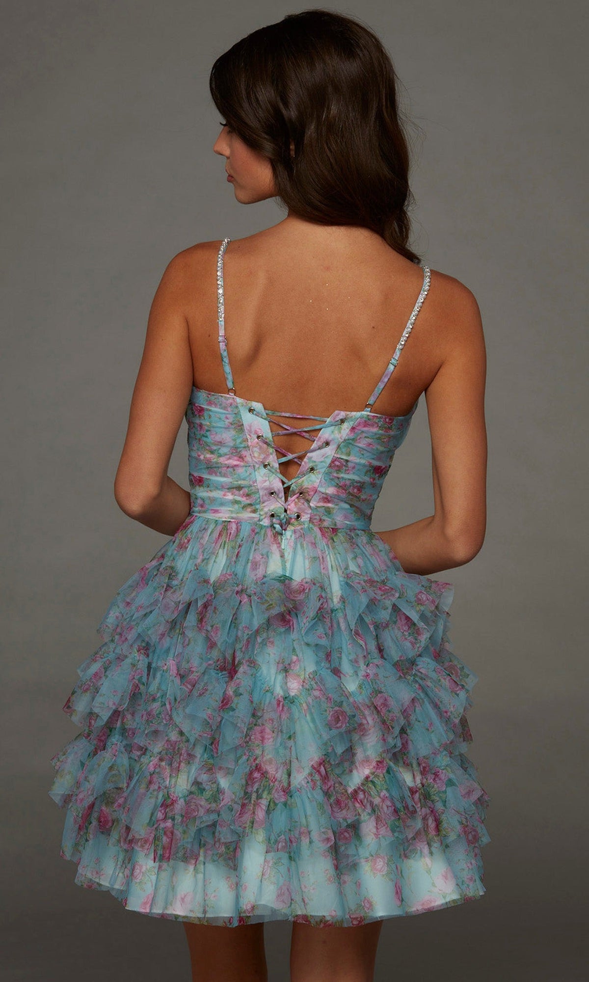 Alyce Paris 30092 - Ruffle Skirt Beaded Strap Cocktail Dress