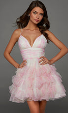 Alyce Paris 30092 - Ruffle Skirt Beaded Strap Cocktail Dress