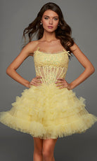 Alyce Paris 30094 - Ruffle Scoop Neckline Tulle Dress
