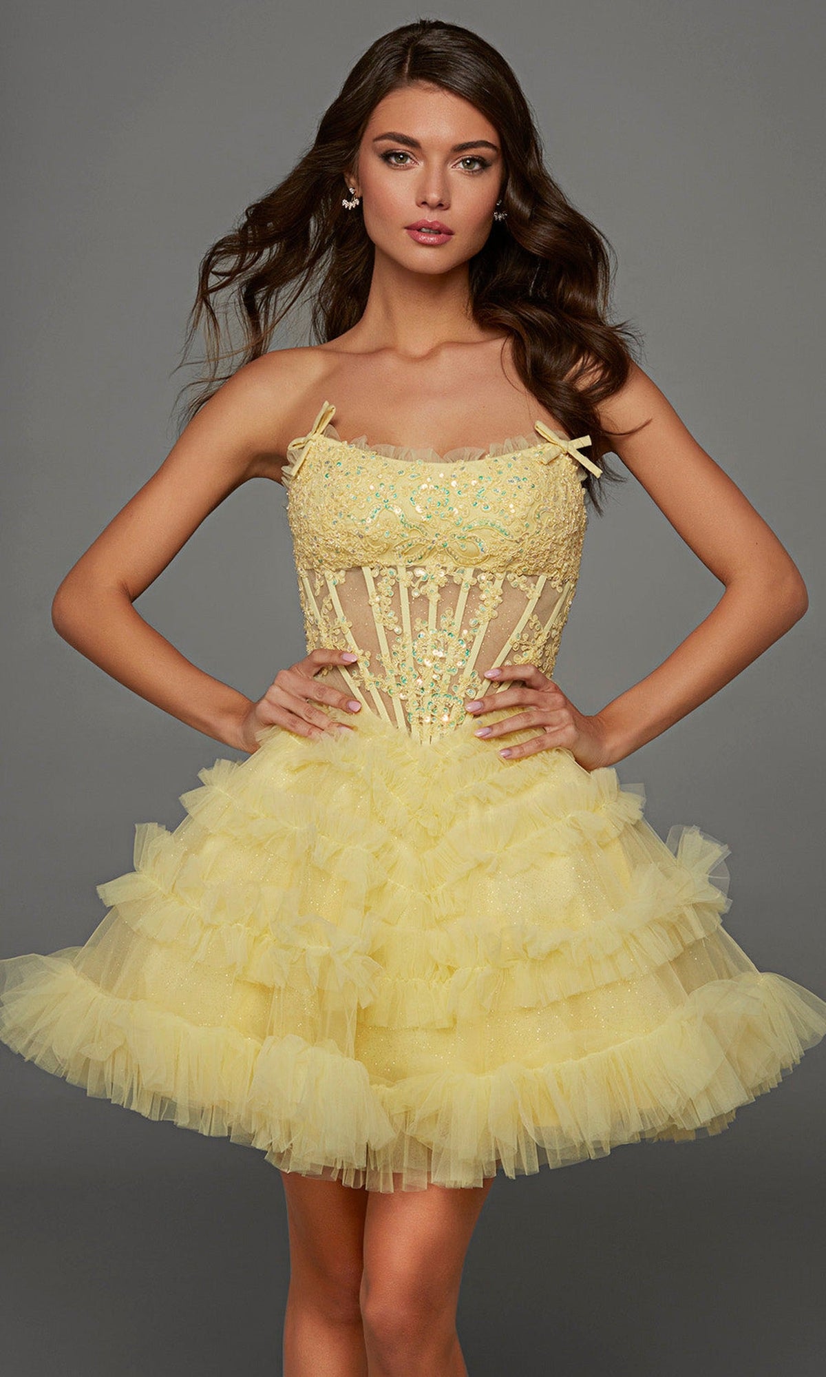 Alyce Paris 30094 - Ruffle Scoop Neckline Tulle Dress