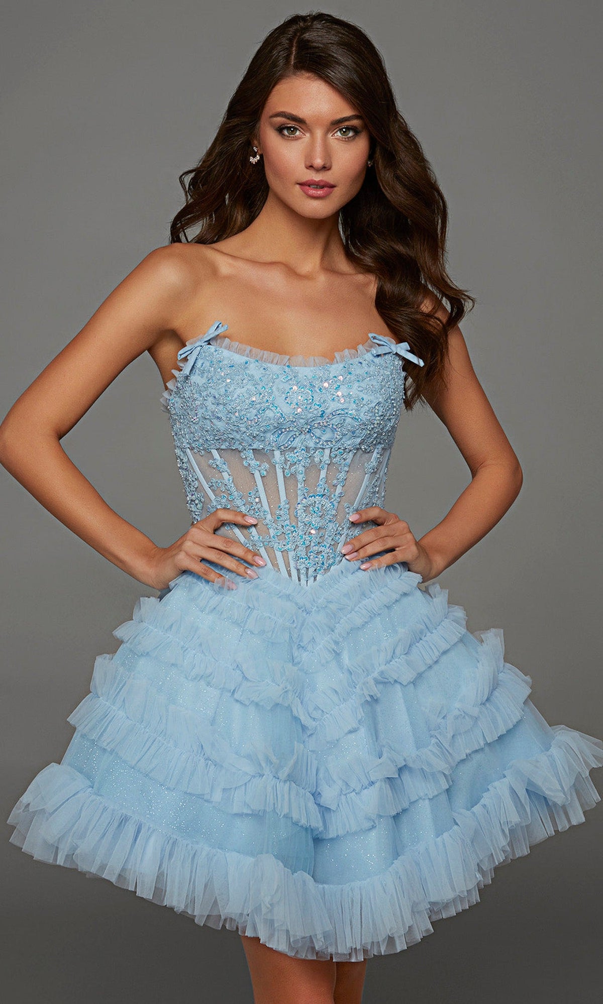 Alyce Paris 30094 - Ruffle Scoop Neckline Tulle Dress