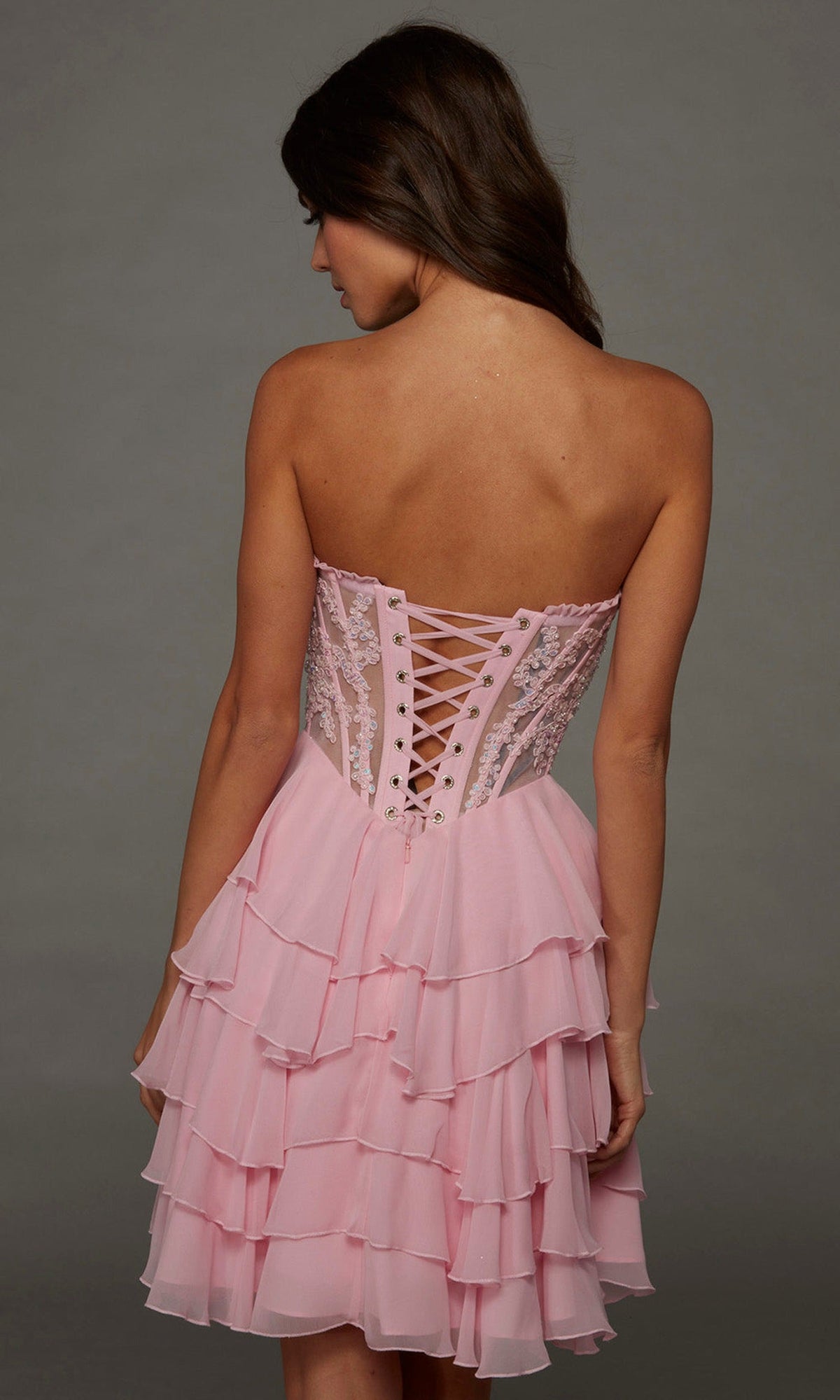 Alyce Paris 30104 - Ruffle A-Line Strapless Embellished Dress
