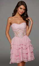Alyce Paris 30104 - Ruffle A-Line Strapless Embellished Dress