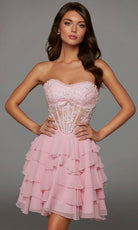 Alyce Paris 30104 - Ruffle A-Line Strapless Embellished Dress