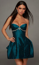 Alyce Paris 30107 - Strapless Rhinestone Ornate Short Dress