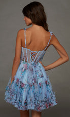 Alyce Paris 30113 - Beaded Waist Floral Print Short Dress