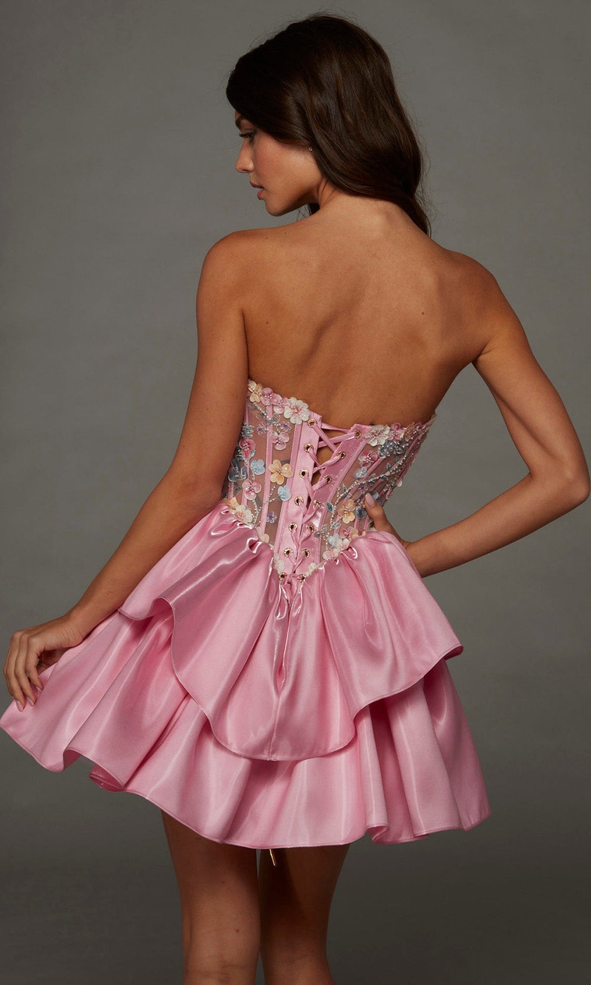 Alyce Paris 30114 - Floral Corset Tiered A-Line Party Dress