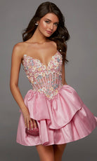 Alyce Paris 30114 - Floral Corset Tiered A-Line Party Dress