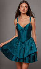 Alyce Paris 30122 - Rhinestone Taffeta Tiered A-Line Dress