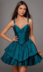 Alyce Paris 30122 - Rhinestone Taffeta Tiered A-Line Dress