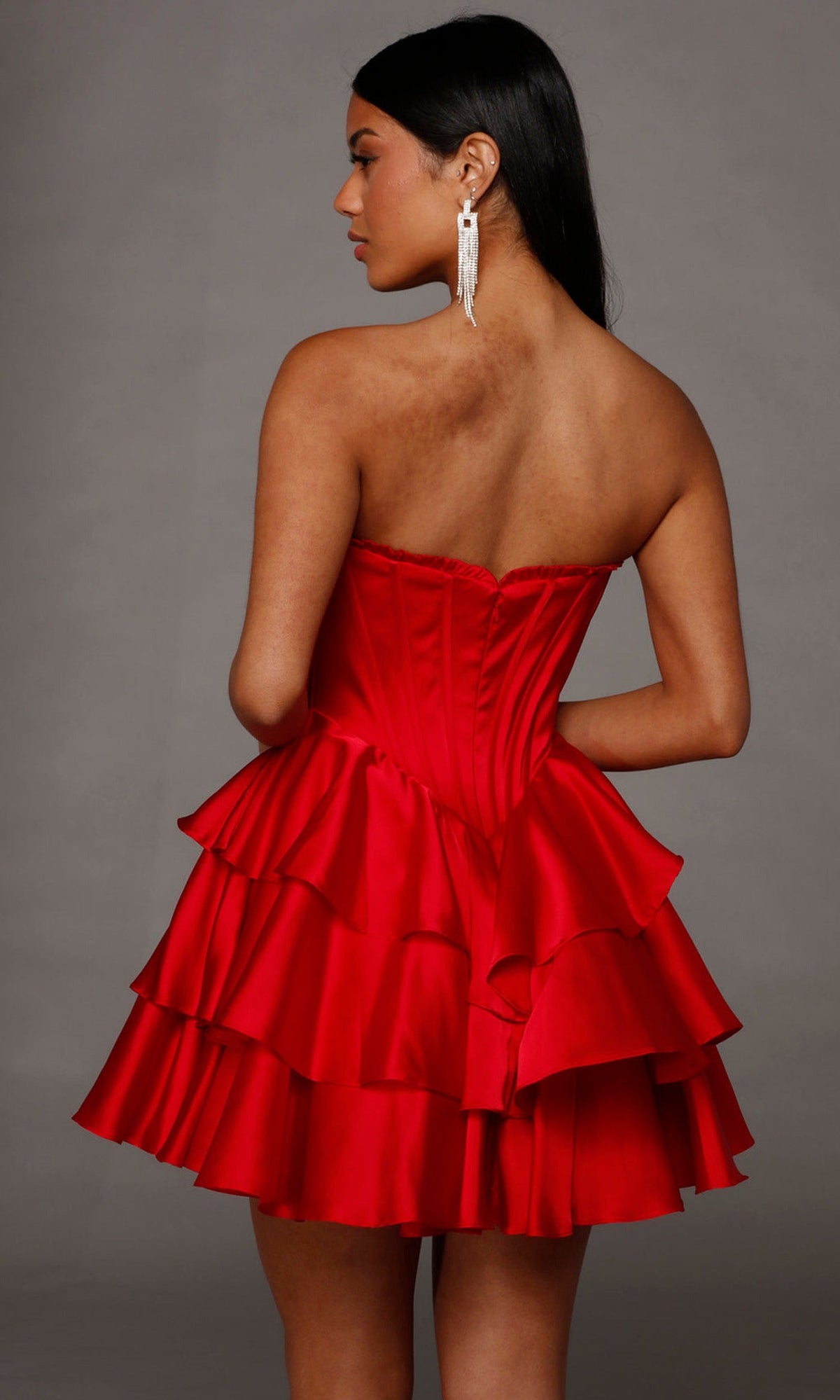 Alyce Paris 30123 - Scoop Neck Ruffle Short Dress