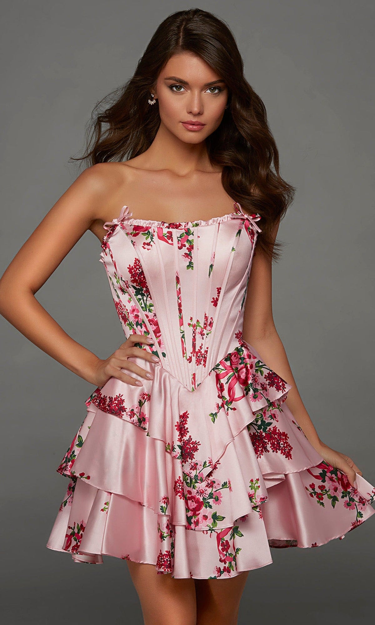 Alyce Paris 30123 - Scoop Neck Ruffle Short Dress