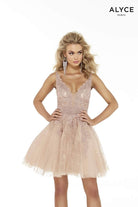 Alyce Paris 3072 - Floral Lace Sleeveless Cocktail Dress - designer cocktail dress at Silhouette Dresses