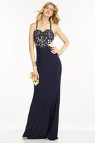 Alyce Paris - 35760 Embroidered Lace Sweetheart Bodice Strappy Sexy Back Evening Gown