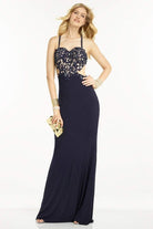 Alyce Paris - 35760 Embroidered Lace Sweetheart Bodice Strappy Sexy Back Evening Gown - designer prom dress at Silhouette Dre