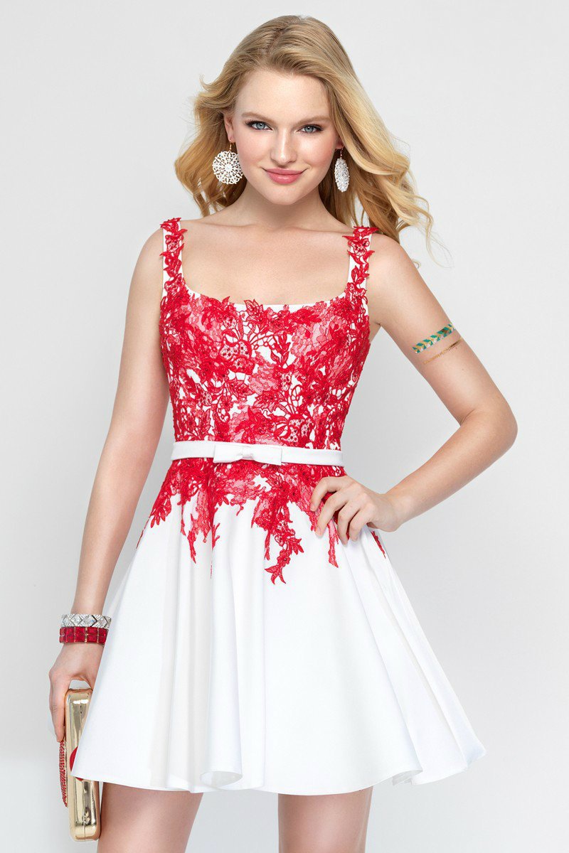 Alyce Paris -3689  Lace Embellished Bodice Strapless A-Line Dress - designer cocktail dress at Silhouette Dresses