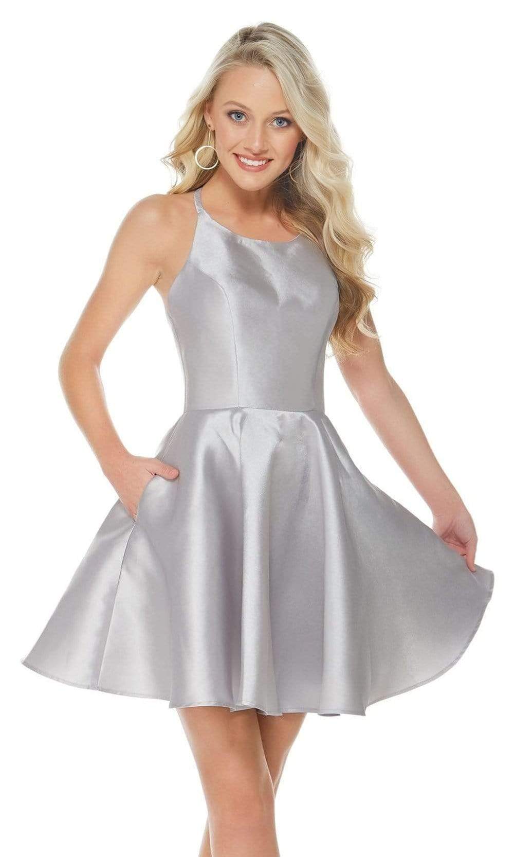 Alyce Paris - 3703 Strappy Fitted Halter Cocktail Dress - Silhouette Dresses
