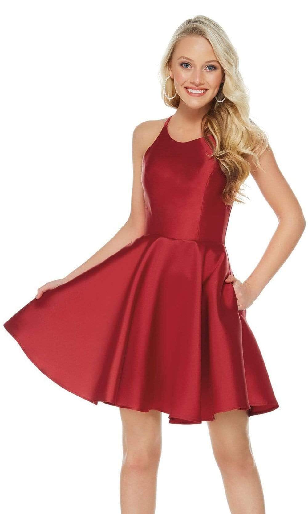 Alyce Paris - 3703 Strappy Fitted Halter Cocktail Dress - view 7
