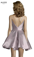 Alyce Paris - 3764 V Neckline Mikado Fit and Flare Cocktail Dress