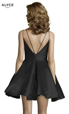 Alyce Paris - 3764 V Neckline Mikado Fit and Flare Cocktail Dress