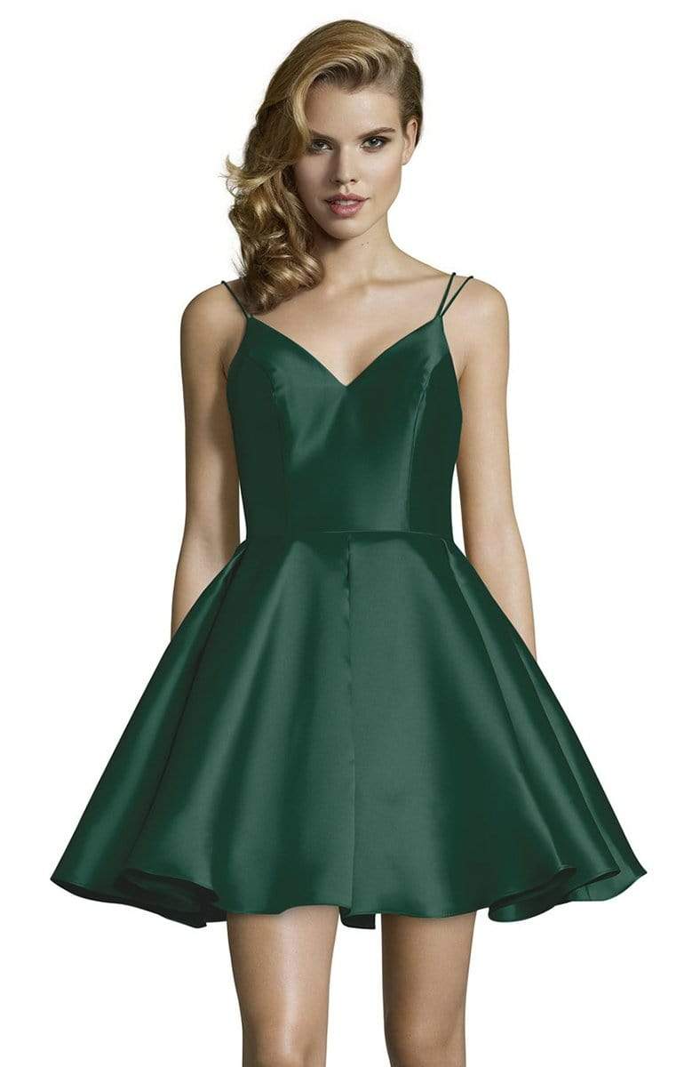Alyce Paris - 3764 V Neckline Mikado Fit and Flare Cocktail Dress - view 5