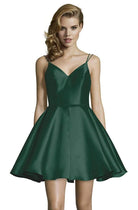 Alyce Paris - 3764 V Neckline Mikado Fit and Flare Cocktail Dress - view 5