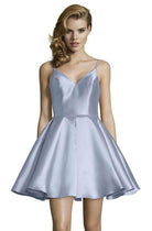 Alyce Paris - 3764 V Neckline Mikado Fit and Flare Cocktail Dress - view 10