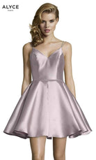 Alyce Paris - 3764 V Neckline Mikado Fit and Flare Cocktail Dress - view 11