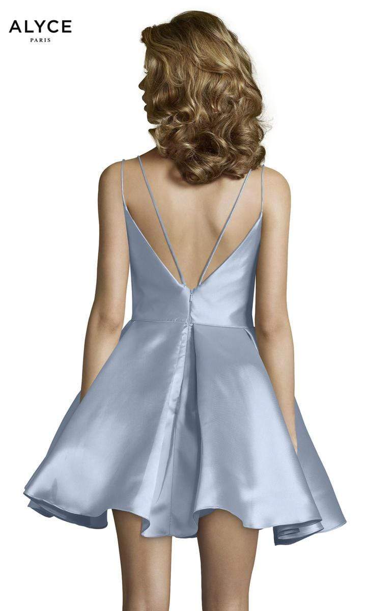 Alyce Paris - 3764 V Neckline Mikado Fit and Flare Cocktail Dress - view 9