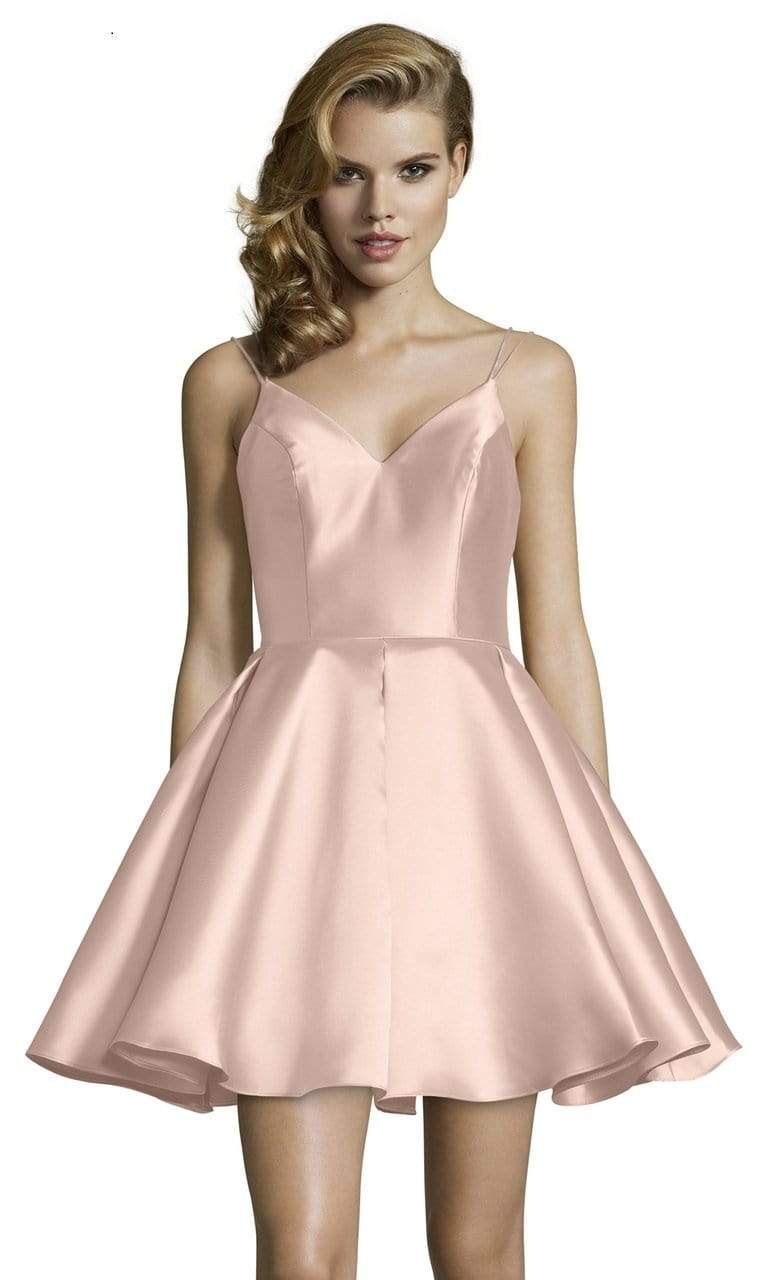 Alyce Paris - 3764 V Neckline Mikado Fit and Flare Cocktail Dress - back view