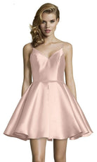 Alyce Paris - 3764 V Neckline Mikado Fit and Flare Cocktail Dress - back view