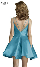 Alyce Paris - 3764 V Neckline Mikado Fit and Flare Cocktail Dress - view 14