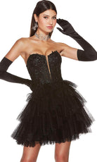 Alyce Paris 3766 - Embroidered Sequin A-Line Cocktail Dress - back view