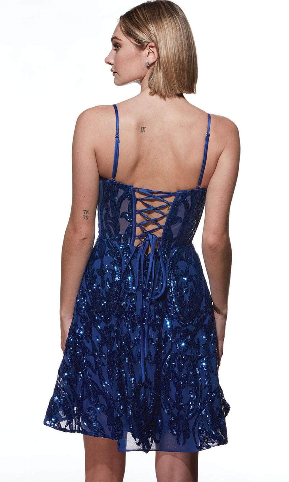 Alyce Paris 3768 - Sequined Adjustable Straps Cocktail Dress - view 4
