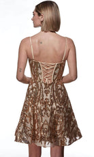 Alyce Paris 3768 - Sequined Adjustable Straps Cocktail Dress - detail view