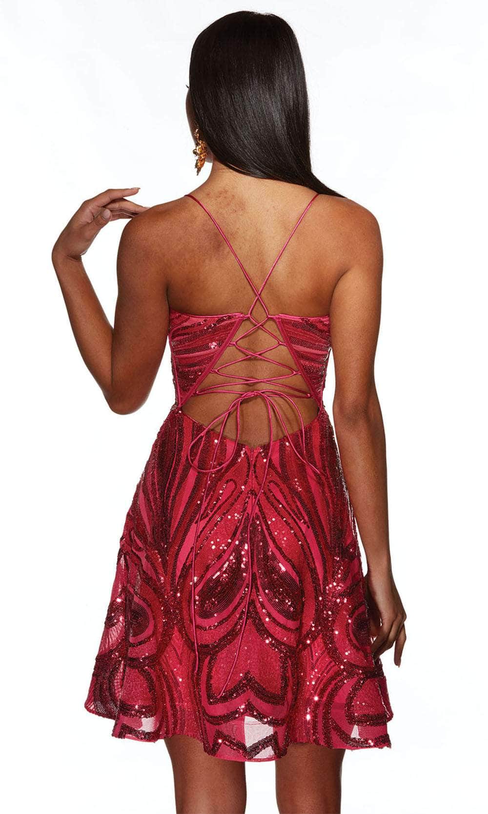 Alyce Paris 3778 - Plunging Sequin Embellished Cocktail Dress - detail view