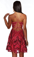 Alyce Paris 3778 - Plunging Sequin Embellished Cocktail Dress - detail view