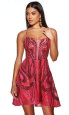 Alyce Paris 3778 - Plunging Sequin Embellished Cocktail Dress - view 4