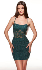 Alyce Paris 40010 - Fully Beaded Sheer Corset Mini Dress