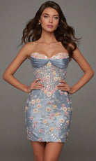 Alyce Paris 40139 - Floral Embellished Strapless Sweetheart Dress