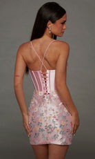 Alyce Paris 40140 - Floral Applique Spaghetti Strap Bodycon Dress